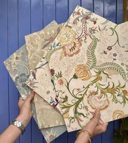 Chintz 21 Wallpaper by Parker & Jules Carmine Blue
