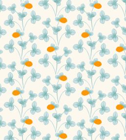 Chintz Constance Wallpaper by Ottoline Light Blue and Marigold