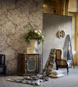 Chintz Lustre Wallpaper by Zoffany Quartz grey