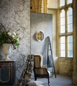 Chintz Lustre Wallpaper by Zoffany Quartz grey