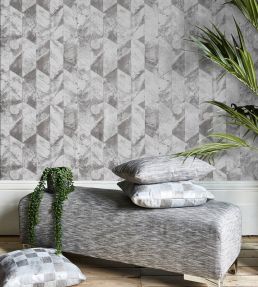 Chisel Wallpaper by Prestigious Textiles Pewter