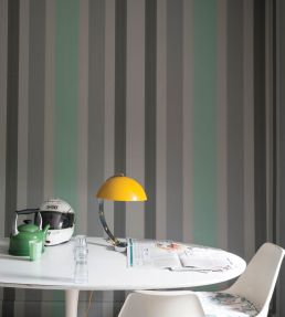 Chromatic Stripe Wallpaper by Farrow & Ball Skimming Stone