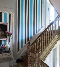 Chromatic Stripe Wallpaper by Farrow & Ball Skimming Stone