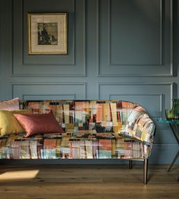 Chromatica Fabric by Osborne & Little Charcoal/Linen/Copper
