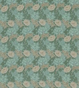 Chrysanthemum Fabric by Morris & Co Green/Biscuit