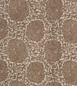 Chrysanthemum Archive Revival Fabric by Volga Linen Caramel/Oyster