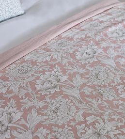 Chrysanthemum Toile Fabric by Morris & Co Cochineal Pink