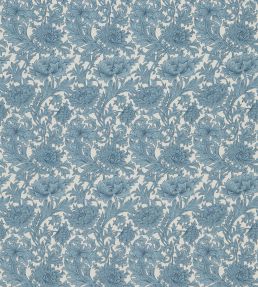 Chrysanthemum Toile Fabric by Morris & Co Woad/Chalk