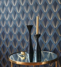 Chrysler Wallpaper by Casadeco Bleu Orage