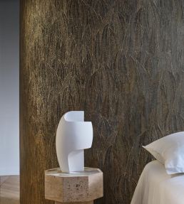 Cinerea Wallpaper by Casamance Anthracite/Dore