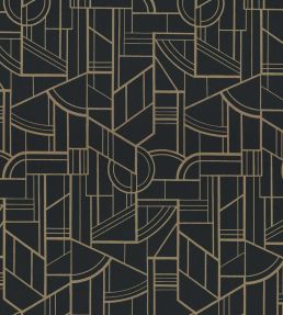 Cinetique Wallpaper by Casamance Anthracite/Dore