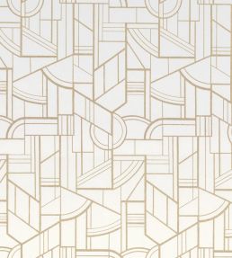 Cinetique Wallpaper by Casamance Blanc/Dore