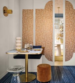 Cinetique Wallpaper by Casamance Anthracite/Dore