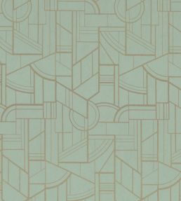 Cinetique Wallpaper by Casamance Vert D Eau/Dore