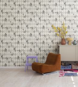 Circus Corner Wallpaper by Rebel Walls Graphite