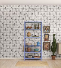 Circus Corner Wallpaper by Rebel Walls Graphite
