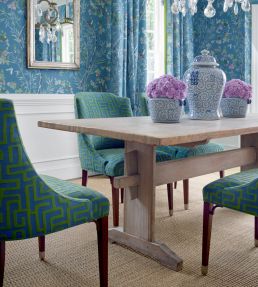 Claire Wallpaper by Thibaut Blue and Green