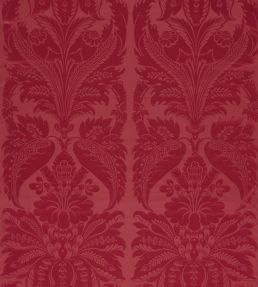 Clandon Damask Fabric by Zoffany Cinnabar
