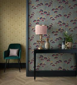 Clarice Wallpaper by 1838 Wallcoverings Jet