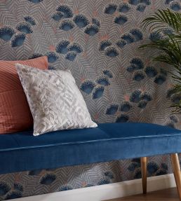 Clarice Wallpaper by 1838 Wallcoverings Soft Blue