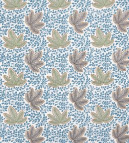 Clarice Fabric by Nina Campbell Blue/Green/Chocolate