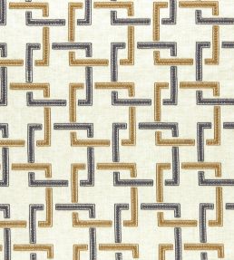 Sekai Fabric by Clarke & Clarke Charcoal/Cinnamon