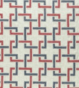 Sekai Fabric by Clarke & Clarke Indigo/Red
