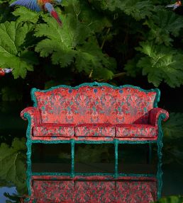 Emma J Shipley Amazon Velvet Fabric by Clarke & Clarke Red