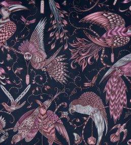 Emma J Shipley Audubon Velvet Fabric by Clarke & Clarke Pink