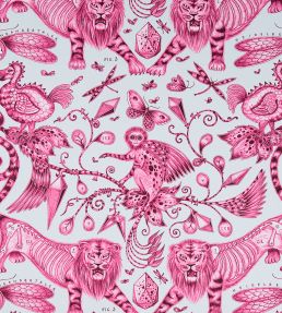Emma J Shipley Extinct Fabric by Clarke & Clarke Magenta