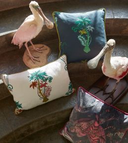 Emma J Shipley Jungle Palms Fabric by Clarke & Clarke Blue