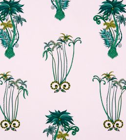 Emma J Shipley Jungle Palms Fabric by Clarke & Clarke Pink
