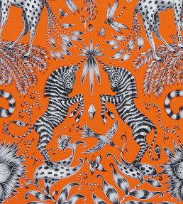 Emma J Shipley Kruger Fabric by Clarke & Clarke Flame