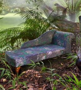 Emma J Shipley Lemur Velvet Fabric by Clarke & Clarke Navy