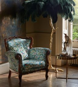 Emma J Shipley Rousseau Fabric by Clarke & Clarke Blue
