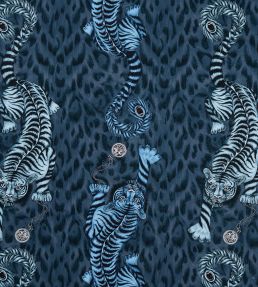 Emma J Shipley Tigris Fabric by Clarke & Clarke Navy
