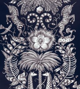 Emma J Shipley Kruger Wallpaper by Clarke & Clarke Navy