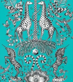Emma J Shipley Kruger Wallpaper by Clarke & Clarke Teal