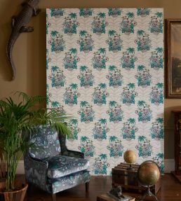 Emma J Shipley Lemur Wallpaper by Clarke & Clarke Navy