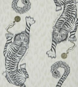 Emma J Shipley Tigris Wallpaper by Clarke & Clarke Monochrome