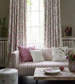 Alderton Fabric by Clarke & Clarke Raspberry/Linen