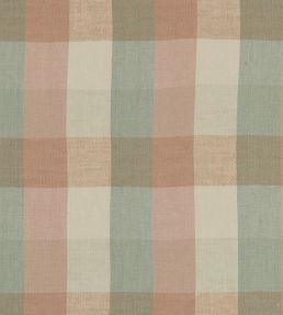 Austin Check Fabric by Clarke & Clarke Mineral/Blush