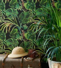 Monkey Business Wallpaper by Clarke & Clarke Ebony