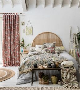 Persia Fabric by Clarke & Clarke Denim / Raspberry