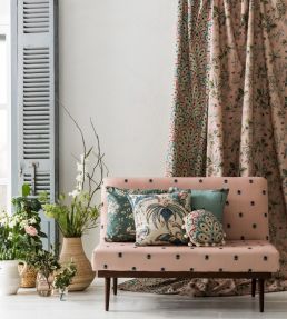 Persia Fabric by Clarke & Clarke Denim / Raspberry