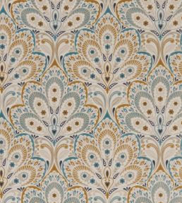 Persia Fabric by Clarke & Clarke Teal / Spice