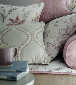 Layton Fabric by Clarke & Clarke Pink / Apple