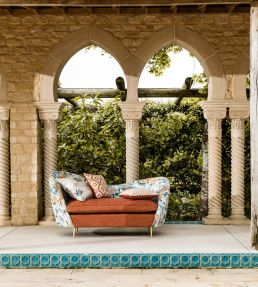Marrakech Fabric by Clarke & Clarke Teal/Spice