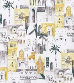 Marrakech Fabric by Clarke & Clarke Charcoal/Ochre