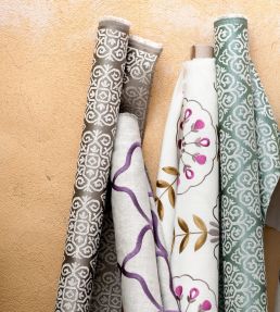 Zari Fabric by Clarke & Clarke Natural